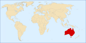 Australien auf der Weltkarte